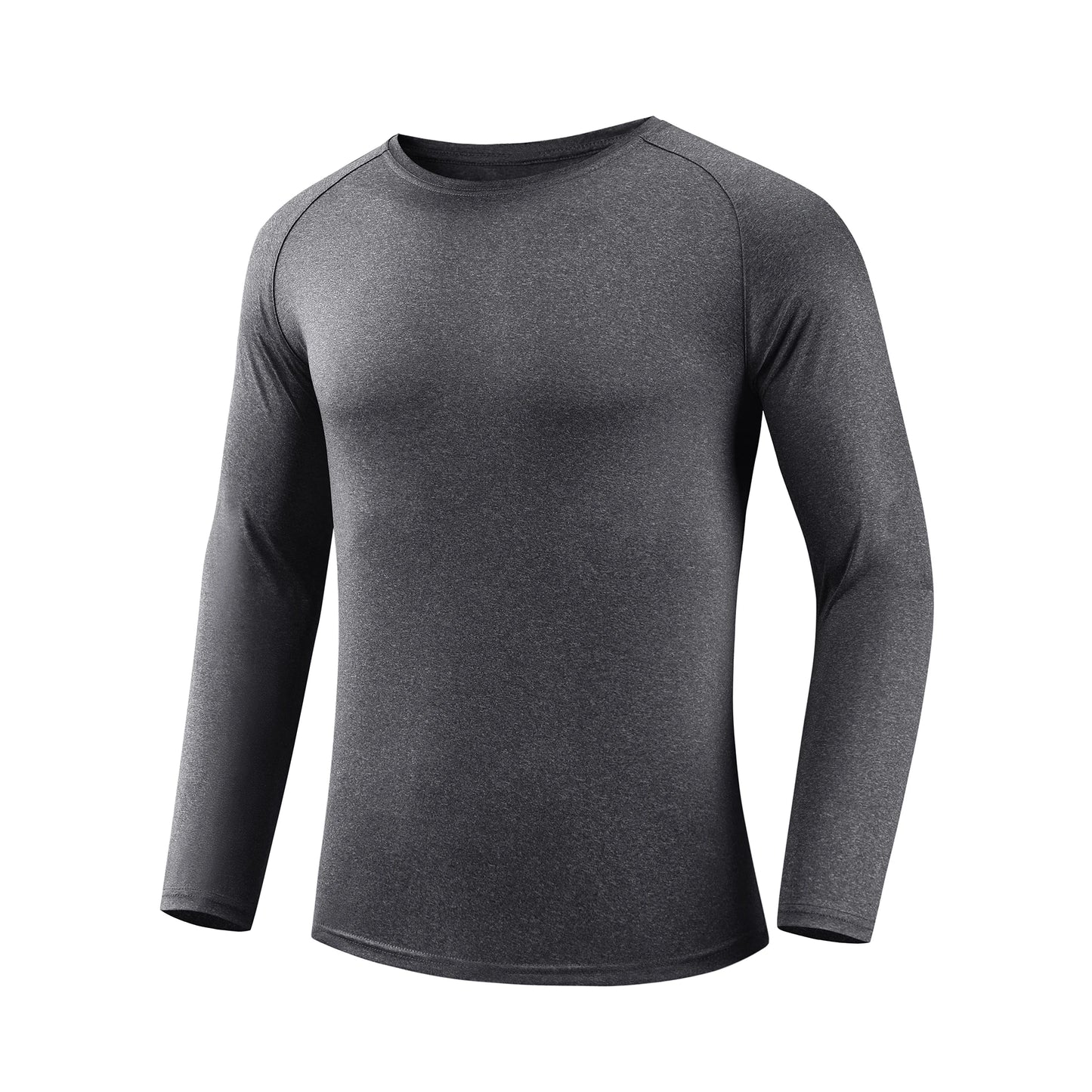 High Elastic Solid Color Long-Sleeved Gym T Shirt for Men