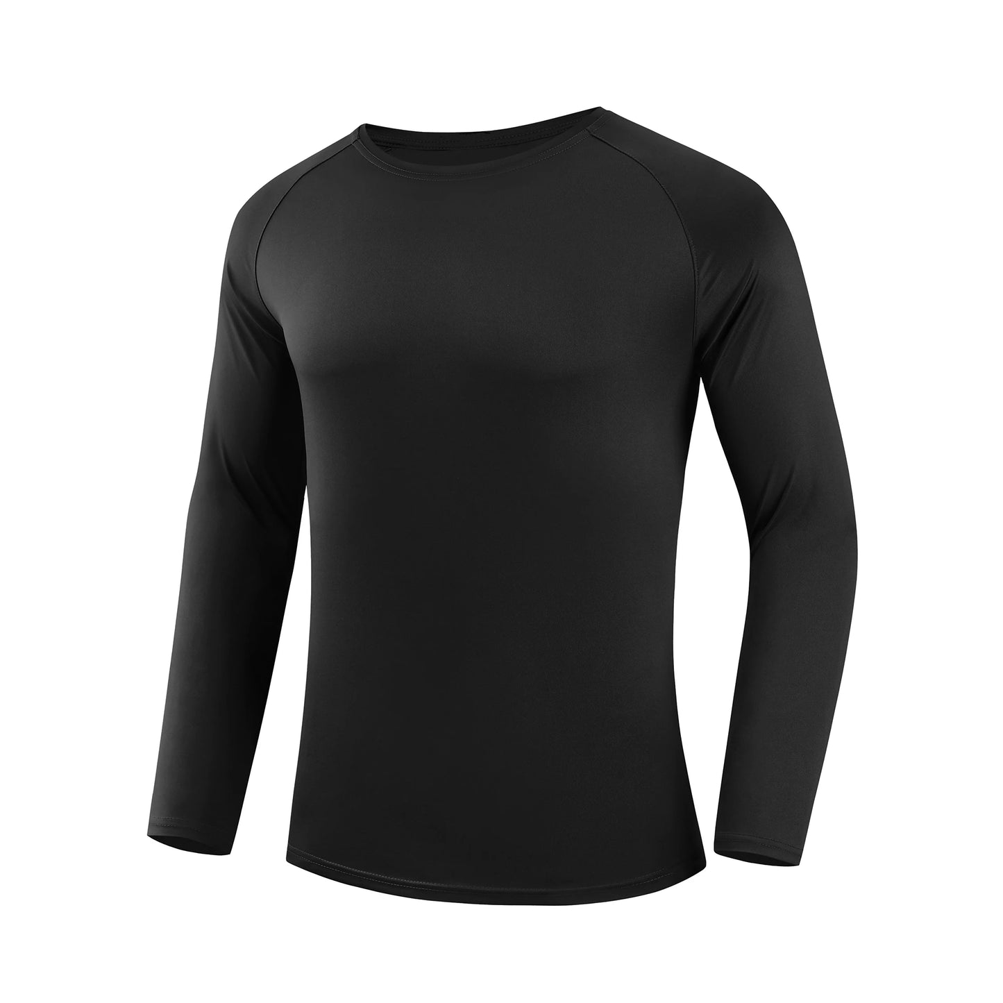 High Elastic Solid Color Long-Sleeved Gym T Shirt for Men