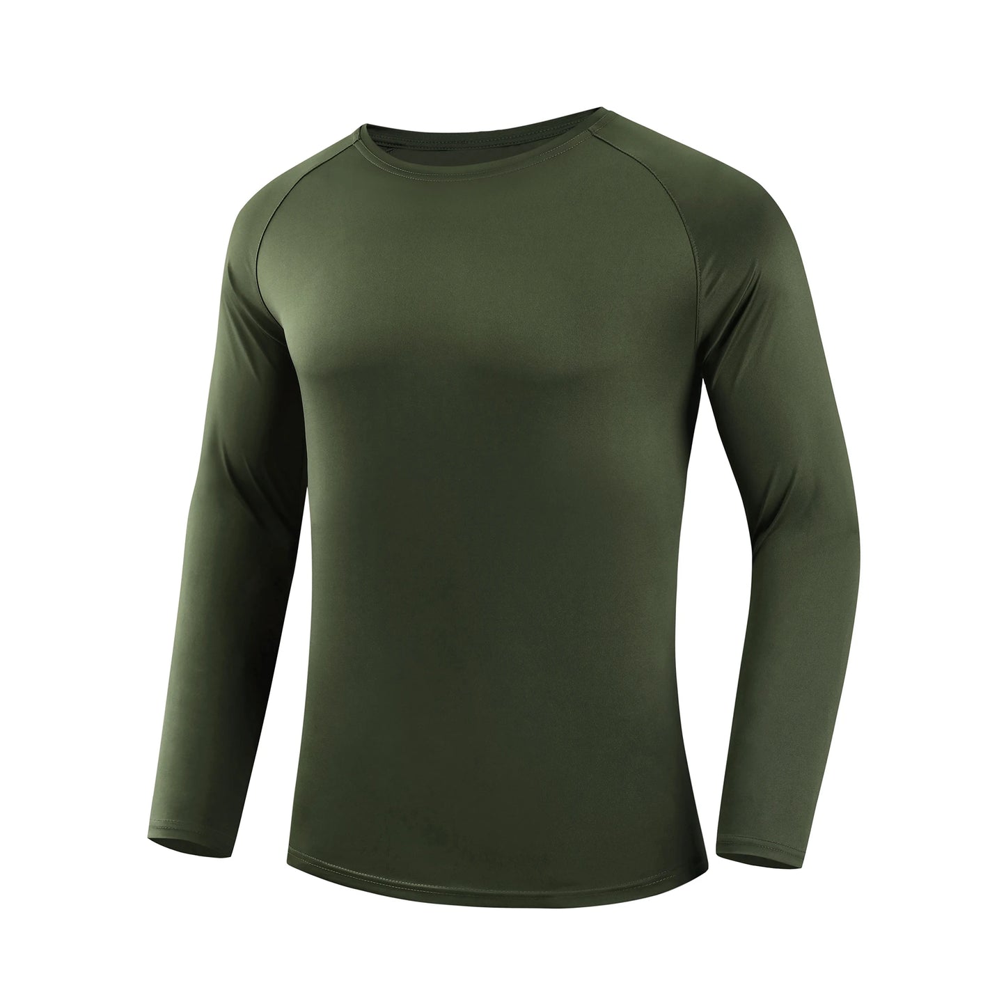 High Elastic Solid Color Long-Sleeved Gym T Shirt for Men