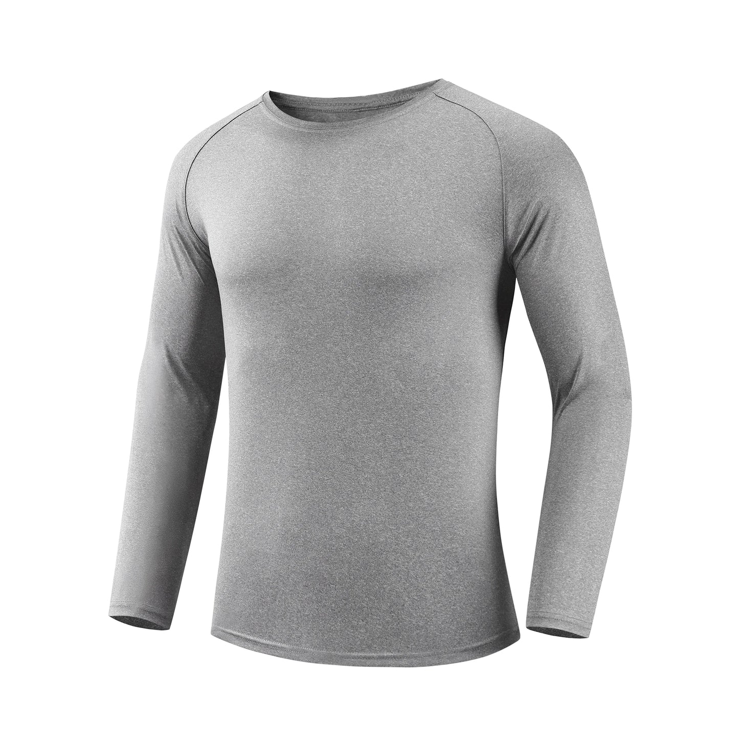 High Elastic Solid Color Long-Sleeved Gym T Shirt for Men
