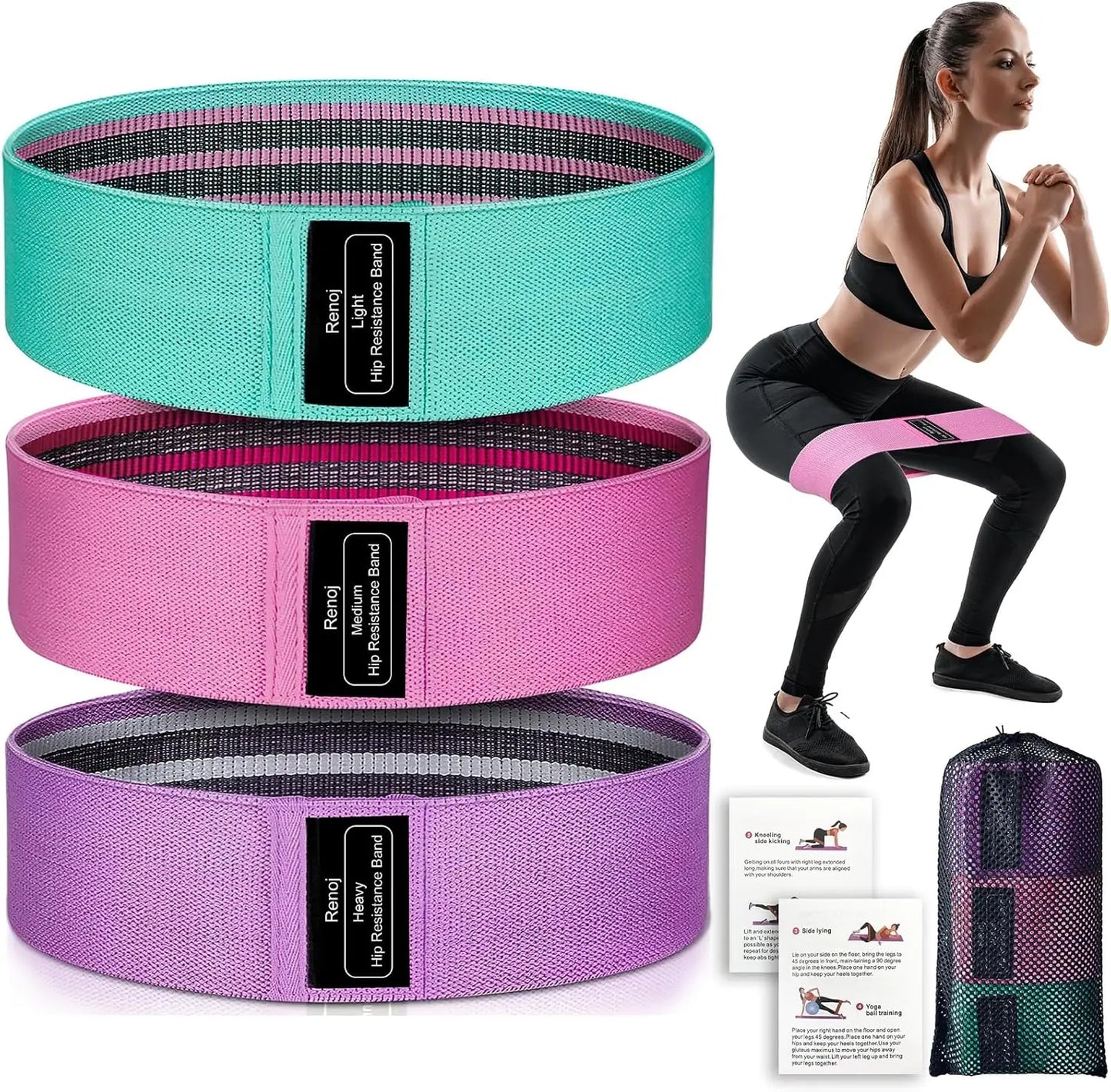Fabric Resistance Hip Booty Bands Glute Thigh Elastic Workout Bands Squat Circle Stretch Fitness Strips Loops Yoga Gym Equipment
