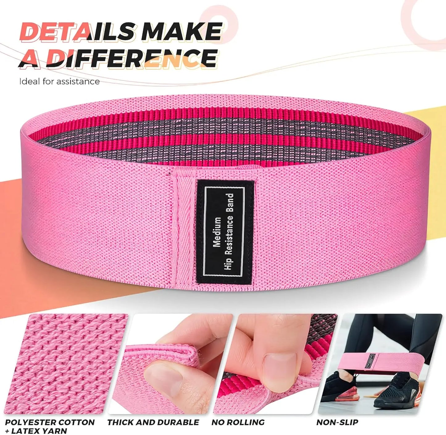 Fabric Resistance Hip Booty Bands Glute Thigh Elastic Workout Bands Squat Circle Stretch Fitness Strips Loops Yoga Gym Equipment